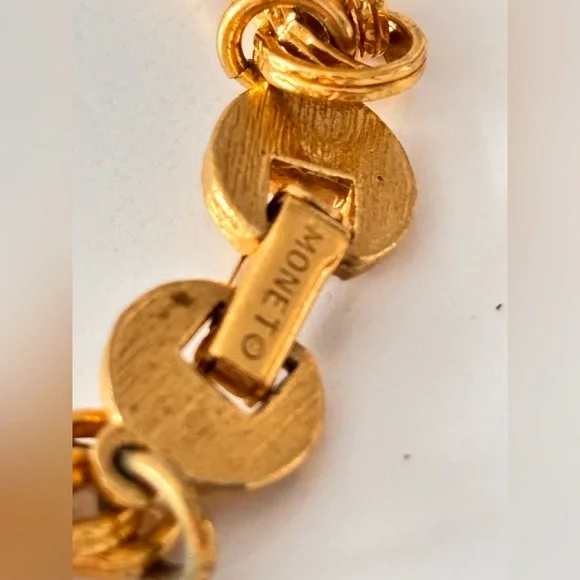 Vintage Monet necklace Twisted rope chain necklace gold tone - Picture 5 of 6